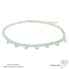 collier vert clair en pierre naturelle préhnite finition plaqué or ou argent fait main en france