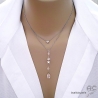 Collier pendentif long en cristal de roche et étoile argent massif création by Alicia Paris