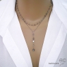 Collier pendentif long en labradorite et étoile argent massif création by Alicia Paris