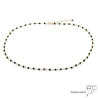 collier doré avec splinelle noire, pierre naturelle, fait main en France collier doré avec splinelle noire, pierre naturelle, fait main en France