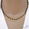 Collier spinelle noire et argent doré, ras de cou pierre naturelle, création by Alicia Collier spinelle noire et argent doré, ras de cou pierre naturelle, création by Alicia
