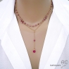 collier doré avec tourmaline rose, pierre naturelle, fait main en France collier doré avec tourmaline rose, pierre naturelle, fait main en France