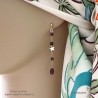 Boucles d'oreilles grenat et étoile argent, bijoux femme pierre naturelle fait main en France Boucles d'oreilles grenat et étoile argent, bijoux femme pierre naturelle fait main en France