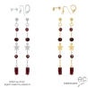 Boucles d'oreilles en grenat et étoile plaqué or ou argent, fait main, création by Alicia Boucles d'oreilles en grenat et étoile plaqué or ou argent, fait main, création by Alicia