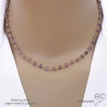 Collier améthyste et argent doré, ras de cou pierre naturelle, création by Alicia