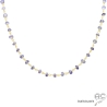 collier argent doré et améthyste, ras de cou femme violet en pierre naturelle, fait main en France