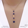 Collier cravate en lapis-lazuli et étoile plaqué or, bijou femme pierre naturelle bleue fait main en France