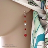 Boucles d'oreilles cornaline et étoile argent 925, bijoux femme pierre naturelle orange fait main en France