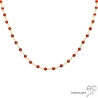 Collier cornaline et argent doré, ras de cou pierre naturelle, création by Alicia