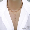 Collier pendentif long en pierre de soleil et étoile plaqué or création by Alicia Paris