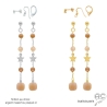 Boucles d'oreilles en pierre de soleil et étoile plaqué or ou argent, fait main, création by Alicia