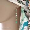 Boucles d'oreilles onyx verte agate verte et étoile argent, bijoux femme pierre naturelle verte fait main en France