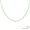 collier argent doré et amazonite, ras de cou femme vert d'eau en pierre naturelle, fait main en France