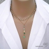bijou femme en argent 925 doré et amazonite collier artisanal pierre naturelle verte claire