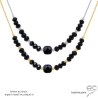 Collier onyx et spinelle noire sur une chaîne fine en plaqué or ou argent, fait main, création by Alicia