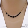 collir ras de cou noir pierre naturelle onyx et spinelle noire chaîne plaqué or fait main en France