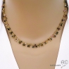 Collier pampilles en tourmaline multicolore sur argent doré, création by Alicia