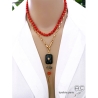 pendentif long avec pointe en plaqué or pierres naturelles agate noire labradorite cornaline
