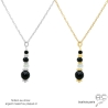 Collier avec pendentif en hypersthène et spinelle noire sur une chaîne fine, fait main, création by Alicia