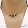 Collier avec pierres naturelles noires sur une chaîne fine, fait main, création by Alicia