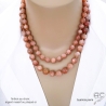 grand collier orange abricot femme en pierre de soleil fait main sur mesure créateur français