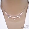 Collier en opale rose, pampilles étoile et lune, argent massif, fait main, création by Alicia