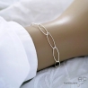 Bracelet argent 925 chaîne grands, longs maillons ovales, tendance, femme, création by Alicia