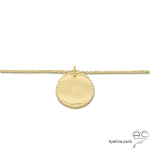 pendentif grande médaille en plaqué or