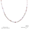 collier opale rose argent, pierre naturelle, fait main en France