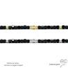 pierre spinelle noire vermeil ou argent collier ras du cou artisanal fait sur mesure en France