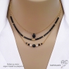 bijoux créateur pierre noire collier ras du cou femme minimaliste fait en France