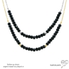 Collier ras de cou spinelle noire sur une chaîne en plaqué or ou argent, fait main, création by Alicia