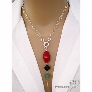 chaîne argent massif grands maillons avec grand fermoir bouée réalisé sur mesure