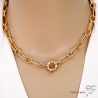 Collier chaîne gros maillons avec fermoir marin en plaqué or, création by Alicia