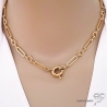 Collier chaîne gros maillons en plaqué or avec fermoir marin, tendance, création by Alicia