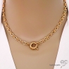 Collier en chaîne plaqué or gros maillons avec fermoir marin, création by Alicia
