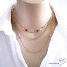 bijou créateur français collier artisanal en pierres naturelles sur chaîne plaqué or