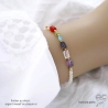 Bracelet en pierre de lune et pierres fines multicolores, fin, création by Alicia