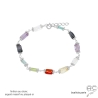 bracelet multicolore en pierres naturelles et argent massif créateur français