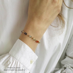 Bracelet avec multiples pierres semi-précieuses, fait main, création by Alicia