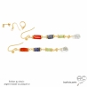 boucles d'oreilles plaqué or ou argent avec pierres naturelles multicolores artisanales fait main
