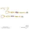 boucles d'oreilles plaqué or ou argent avec pierres naturelles citrine améthyste péridot cristal de roche