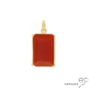 grand pendentif pierre naturelle orange cornaline et argent doré