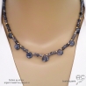 Collier saphir d'eau, pampilles gouttes, pierre naturelle bleue, ras de cou fin, fait main, création by Alicia