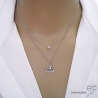 collier femme en argent 925 pendentif oeil et pampilles brillantes