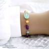 Bracelet pierres naturelles calcédoine aqua améthyste citrine, plaqué or ou argent fait main en France