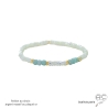 bracelet pierres naturelles nacre, amazonite et plaqué or, fait main