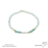 Bracelet nacre blanche, amazonite, plaqué or, fait man en France