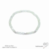 bracelet femme nacre blanche sur élastique, argent massif, artisanal