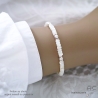 Bracelet nacre blanche et argent, bohème chic, fait man, création by Alicia